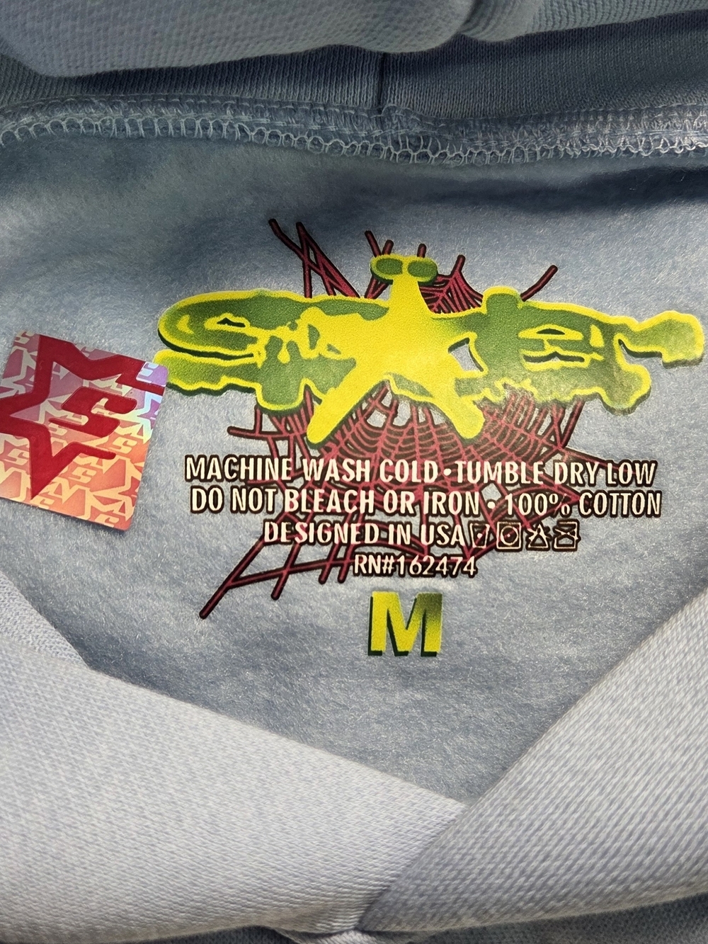 Brand new sp5der hoodie in sky blue - Picture 4 of 7